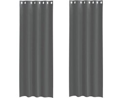 vidaXL - Gordijnen - voile - met - doorvoertules - 2 - st - 140x300 - cm - donkergrijs