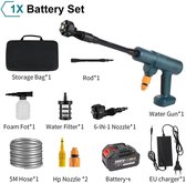 Bol.com Elektrische Hogedruk Waterpistool - Hogedrukreiniger - Hogedrukspuit - Hogedruk Auto-Wasser - 200Bar - Brushless - 6-in-... aanbieding