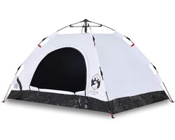 vidaXL – Tent – 4-persoons – snelontgrendeling – verduisterende – stof – wit
