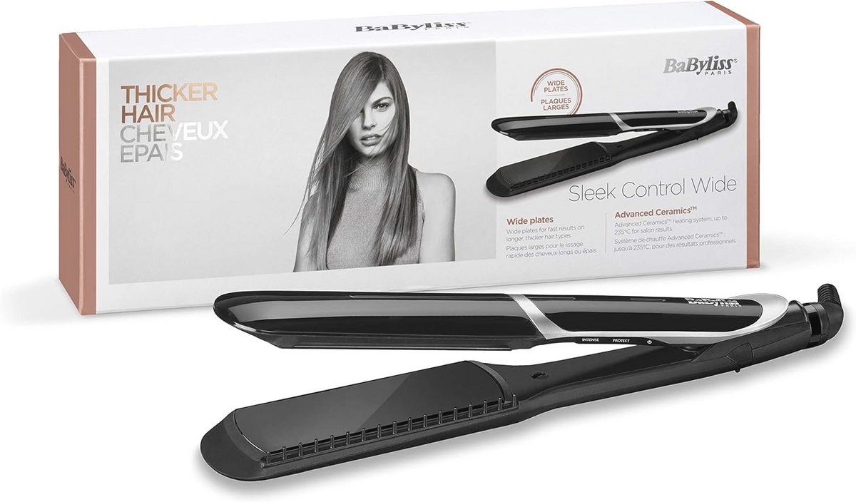 Professionele Brede Stijltang voor Glad Haar Styling - 35mm Keramische Platen, Snelle Opwarming en 5 Temperatuurinstellingen