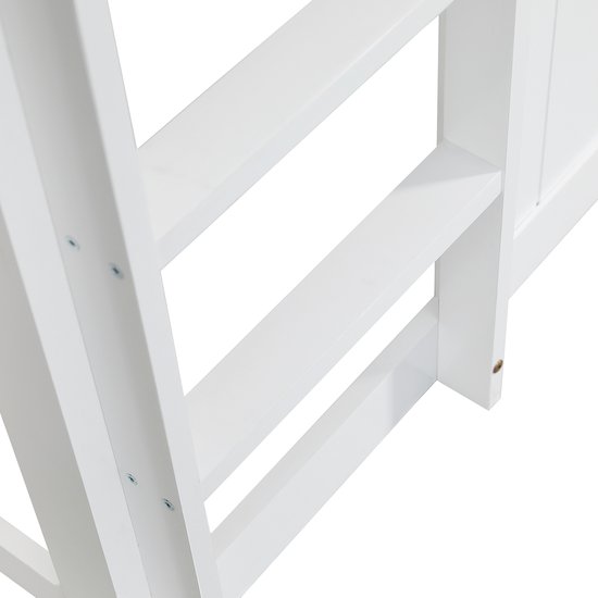 Lit mezzanine Sweiko - 90 x 200 cm - Protection contre les chutes - Pin et MDF - Wit