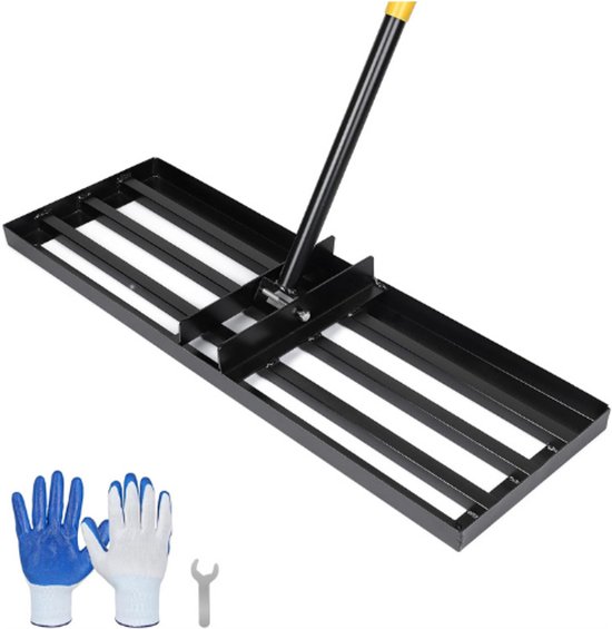 FLY HAWK Gazon nivellering hark | Levelawn Tool | Eenvoudig grondoppervlak egaliseren of vuil grondoppervlakken | 27 x 10 Grondplaat | harken voor gazons Heavy Duty 72 Extra Lange Handvat