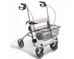 Opvouwbare rollator Cristallo - Inclusief dienblad, mand en stokhouder - Belastbaar tot 130 kg - Geschikt voor mensen tussen de 160 tot 195 cm - Anti-lek banden - Veilige en betrouwbare remmen - Voor binnen en buiten - Weegt slechts 9,1 kg