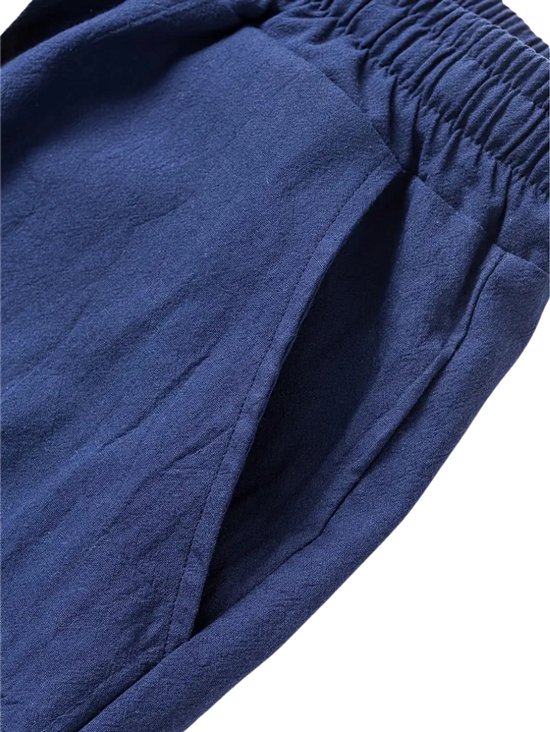 Solid SDLoran Linnen broek voor heren, lange stoffen broek met riemlussen, 5-pocket-vorm, linnenmix, regular fit, zwart (9000), L