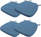 Stoelkussens, (set van 1/2/4/6) Eetkamerstoelkussens met stropdassen, keukenstoelkussens met ritssluiting, duurzaam zacht hoefijzer zitkussen, antislip ademende kussens - 41x43cm/16x17inch (Kleur: Bei