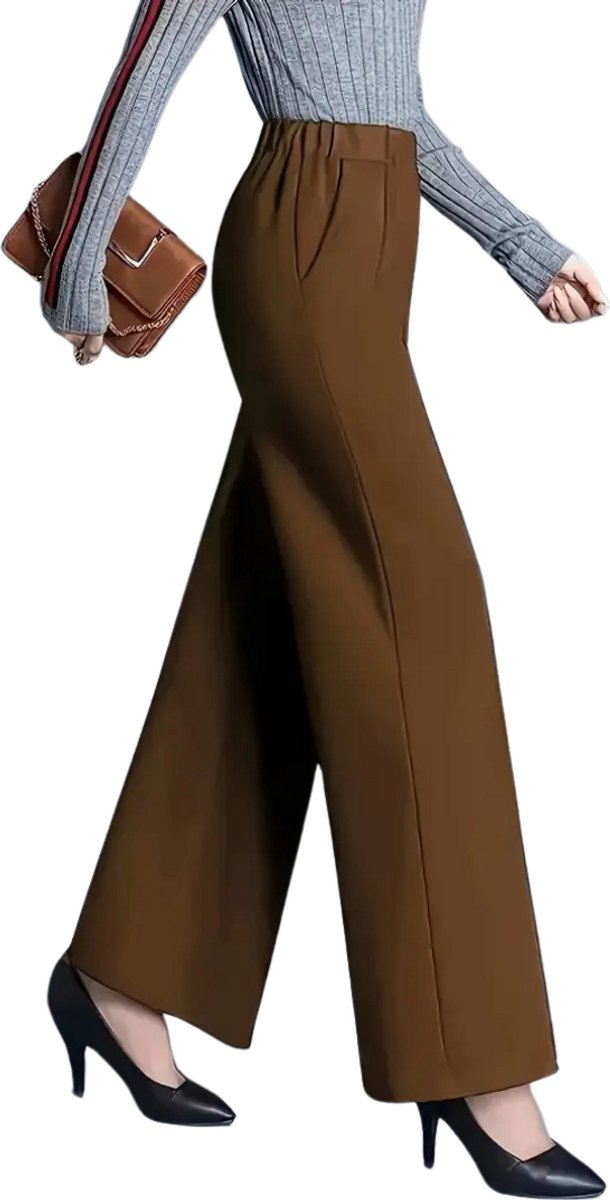 Bovista Pantalon Dames Chino Golfbroek Nette Broek Met Elastische Tailleband Volwassenen Creme