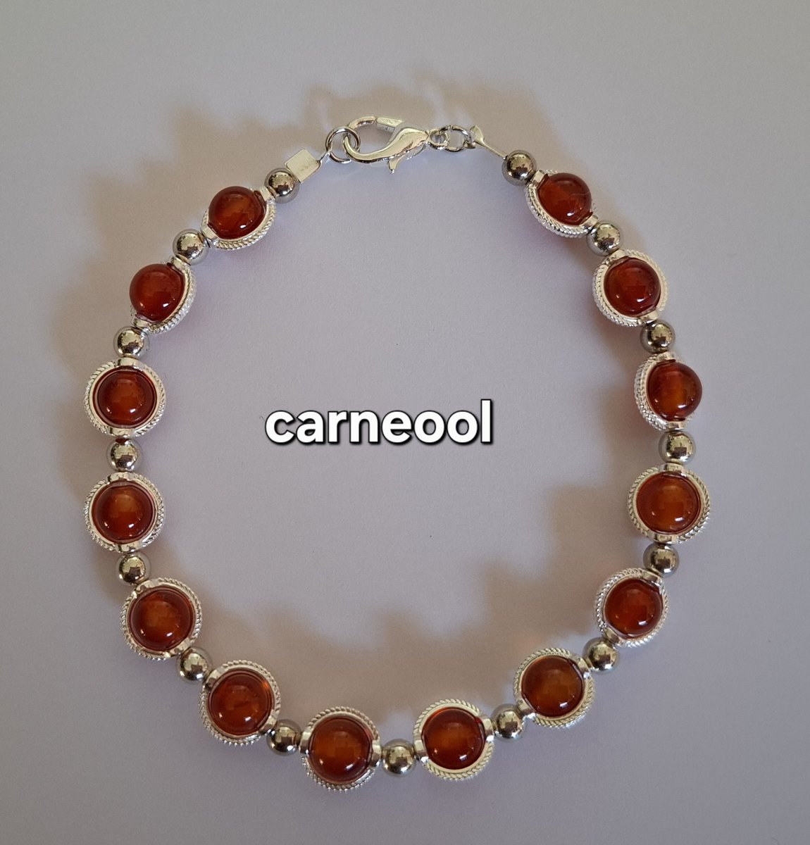 mineraalsteen "Carneool" Armband rood / oranje