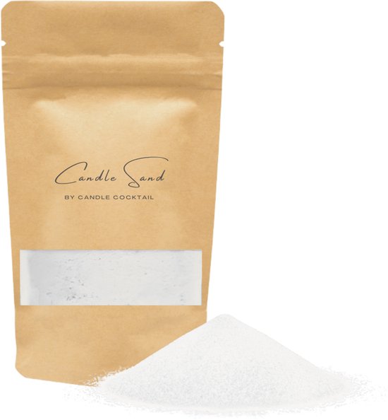 Sable de bougie | Blanc | 1000g TTC 15 fusibles | Sable brûlant | Bougie Sable | Poudre de bougie | Bougie en poudre | Plus de 125 heures de combustion | Avec 15 fusibles
