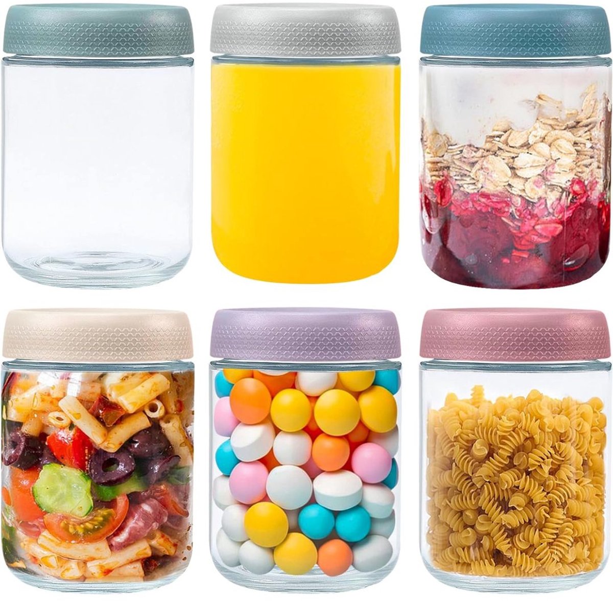 Overnight Oats Potjes - Mason Jar - Meusli Beker met Deksel