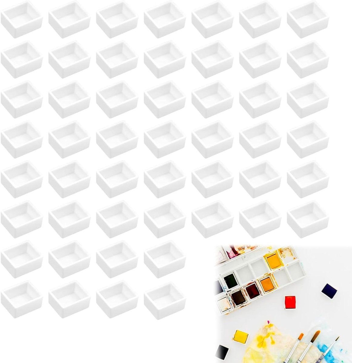 Reis waterverf palet - Witte plastic waterverf palet - DIY schilderen accessoire - Ruim waterverf bord op