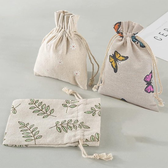 Jute zakjes, 17 x 23 cm, cadeauzakjes, 15 stuks, stoffen zakjes met