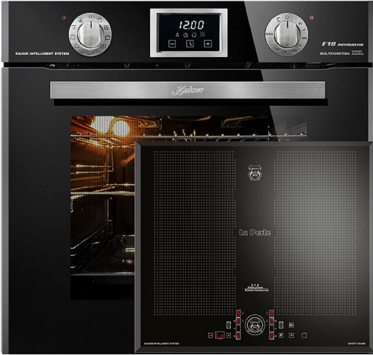 Kaiser - Inbouwoven - inductie - EH 6326 Sp + KCT 61 FI - inductiekookplaat 60 cm - Inbouwoven met 1-voudige telescoopgeleider- elektrische oven - autonoom, 79L - inbouwoven - 10 functies