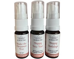 De Groene Linde - happy holiday set - wintergeur - kerstgeur - kamerspray - set van 3 - sprayflesjes 10ml