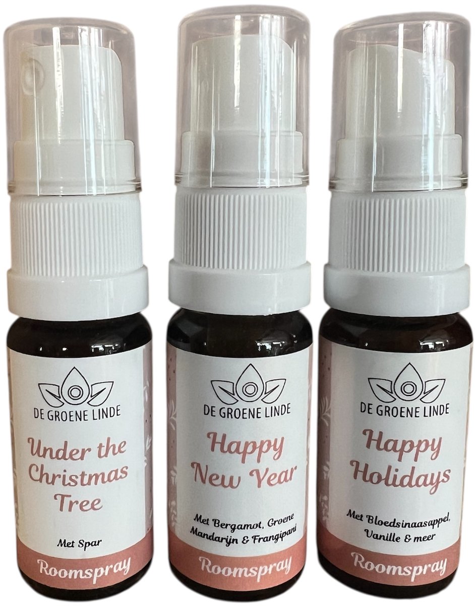 Goedkoopste De Groene Linde - happy holiday set - kerstgeur - kamerspray - set van 3 - sprayflesjes 10ml
