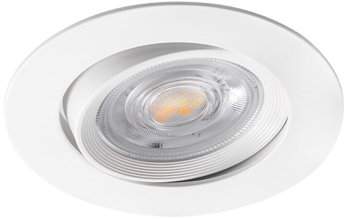 LED Inbouwspot - Brinton - 7W 630lm 38D - Dimbaar - Aanpasbare Lichtkleur 3000K-4000K-6500K - Rond - Wit