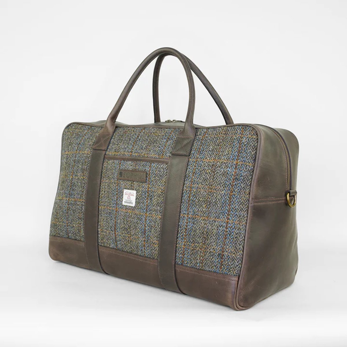 Brown Holdall Weekendtas Leer- Harris Tweed / Sophos Lifestyle