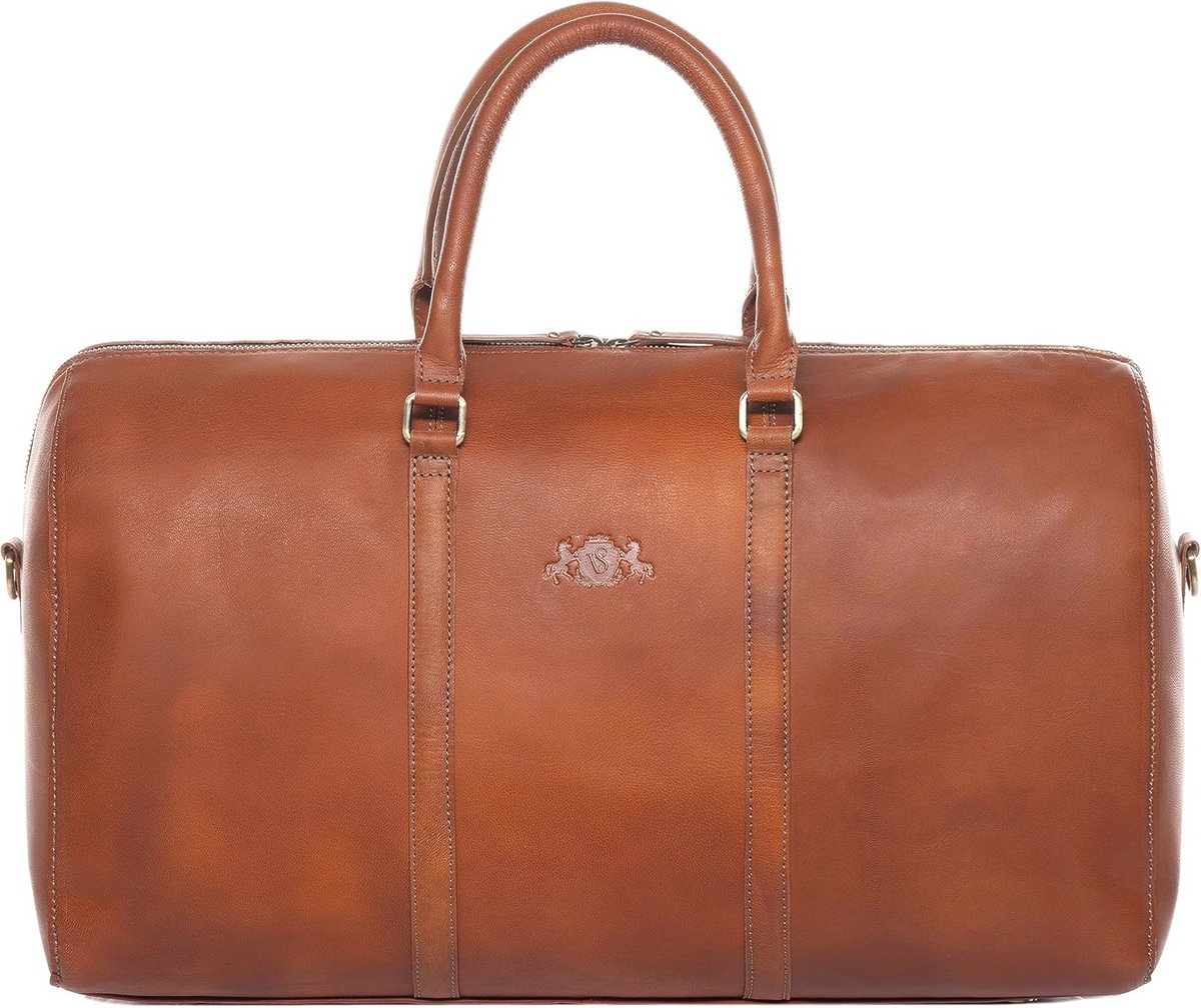 Handgemaakte leren reistas - veelzijdige sporttas met schouderriem - ideale weekendhandbagage voor heren en dames