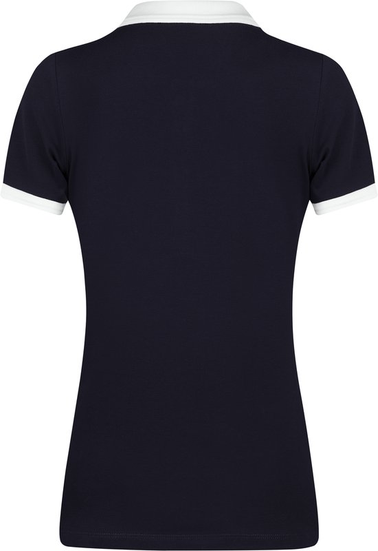 Polo Jimmy Sanders à manches courtes en coton piqué pour femme, bleu marine - M