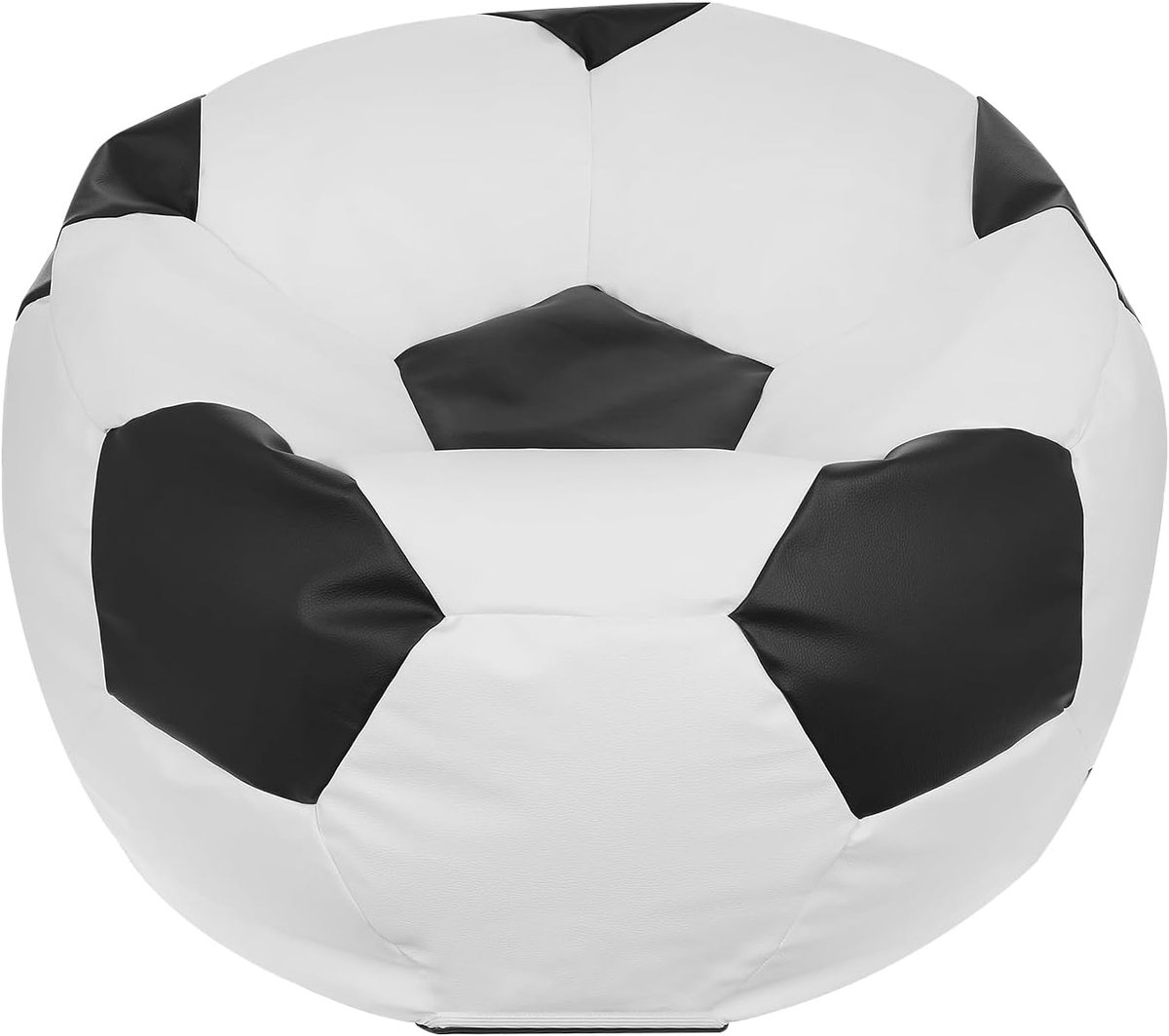 Voetbal Zitzak - Zetel Poef - Ontspannen Zitten - Voetbalvorm Design - 105x80cm - Zwart