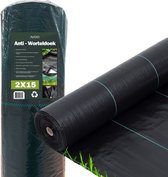 AVOID Anti Worteldoek 2x15m - Grondzeil tegen Onkruid - 110 g/m² - Gronddoek