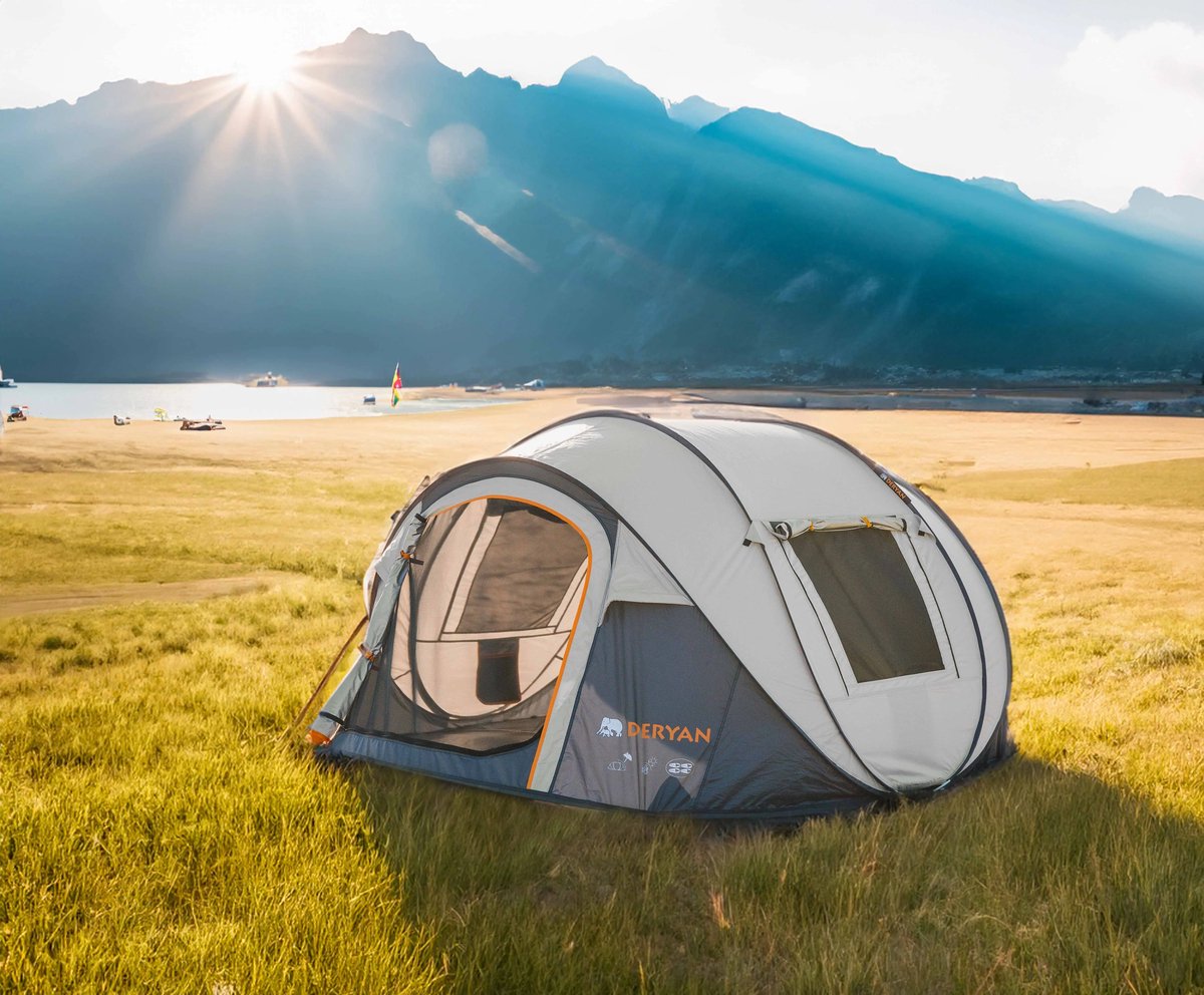 Deryan Pop Up Tent - 4 persoons - 5000MM waterkolom - UV 50+ - Sand – foto 5