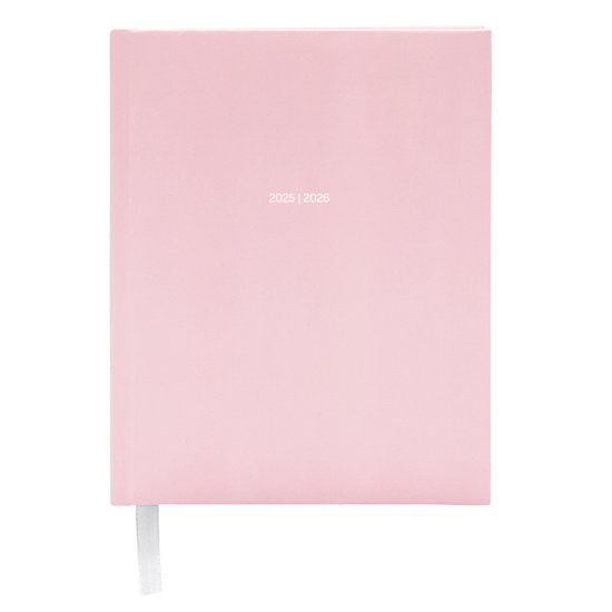 SOHO Pastel Pink Agenda - A5 formaat - 22x16cm - 12 maanden - Juli t/m Juni - 1 week op 2 pagina's - Harde kaft - Gewatteerd met soft touch - Met leeslint