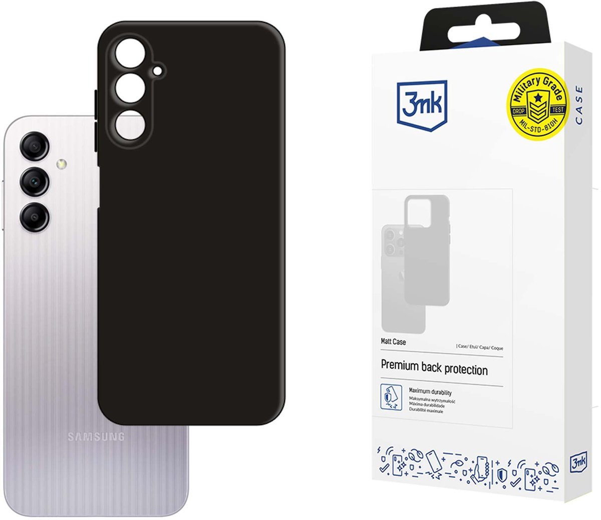 Hoesje voor Samsung Galaxy A14 4G – 3mk Matt Case Zwart