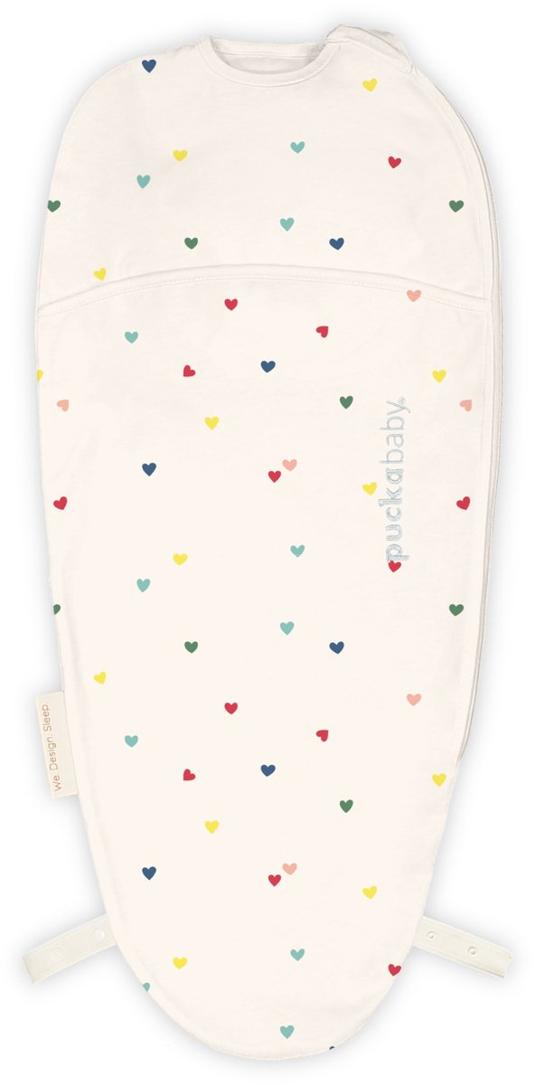 Puckababy Piep Inbakerslaapzakje baby (0-3m) - Hearts Confetti - Katoen TOG 0.5