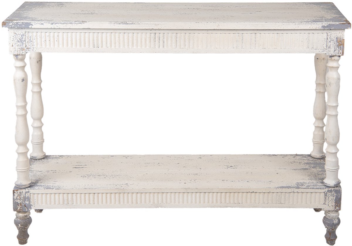 Clayre & Eef Sidetable 110x35x78 cm Wit Hout