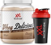 Bol.com XXL Nutrition - Whey Delicious INCL shaker!- 80% Eiwit - Chocolade - Wei Eiwitpoeder met BCAA & Glutamine Proteine Poede... aanbieding