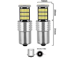 Autolamp Led Verlichting BA15S 1156 BA 15S P21W 16W Ledlamp CANBUS Achteruitrijverlichting 2Stuks