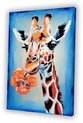 Giraffe met bloem in popart - Giraffe portret - Kunstwerk dieren - Pop Art - Wanddecoratie landelijk - Decoratie slaapkamer - canvas 50x70 cm