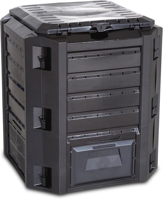 Plastic Thermo Compostbak 380 liter zwart - 82x72x72 cm - Garden composteerder Thermo Composter weerbestendig Plastic Thermo Compostbak 380 liter zwart - 82x72x72 cm - Garden composteerder Thermo Composter weerbestendig