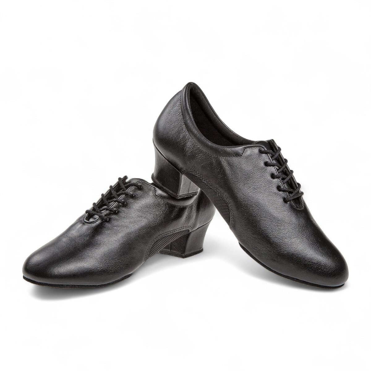 Diamant heren dansschoen 163 - 224 - 592 - Latin/Ballroom - Soepel zwart leer - Ademend mesh - Cubaanse hak - Ultrazacht antibacterieel microfiber - Suede zool - Schokdempende hielkussen - Multiflex Splitzool - Diamant - Zwart - 45