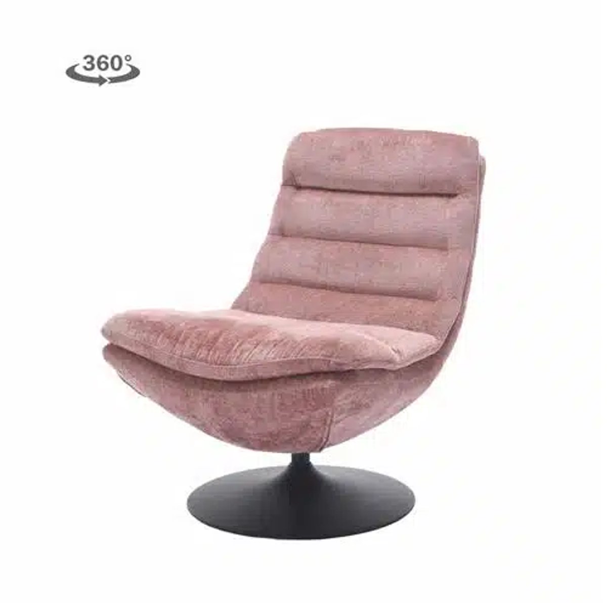 Tower Living Draaifauteuil Marano - Roze Stof - 100x77x95cm
