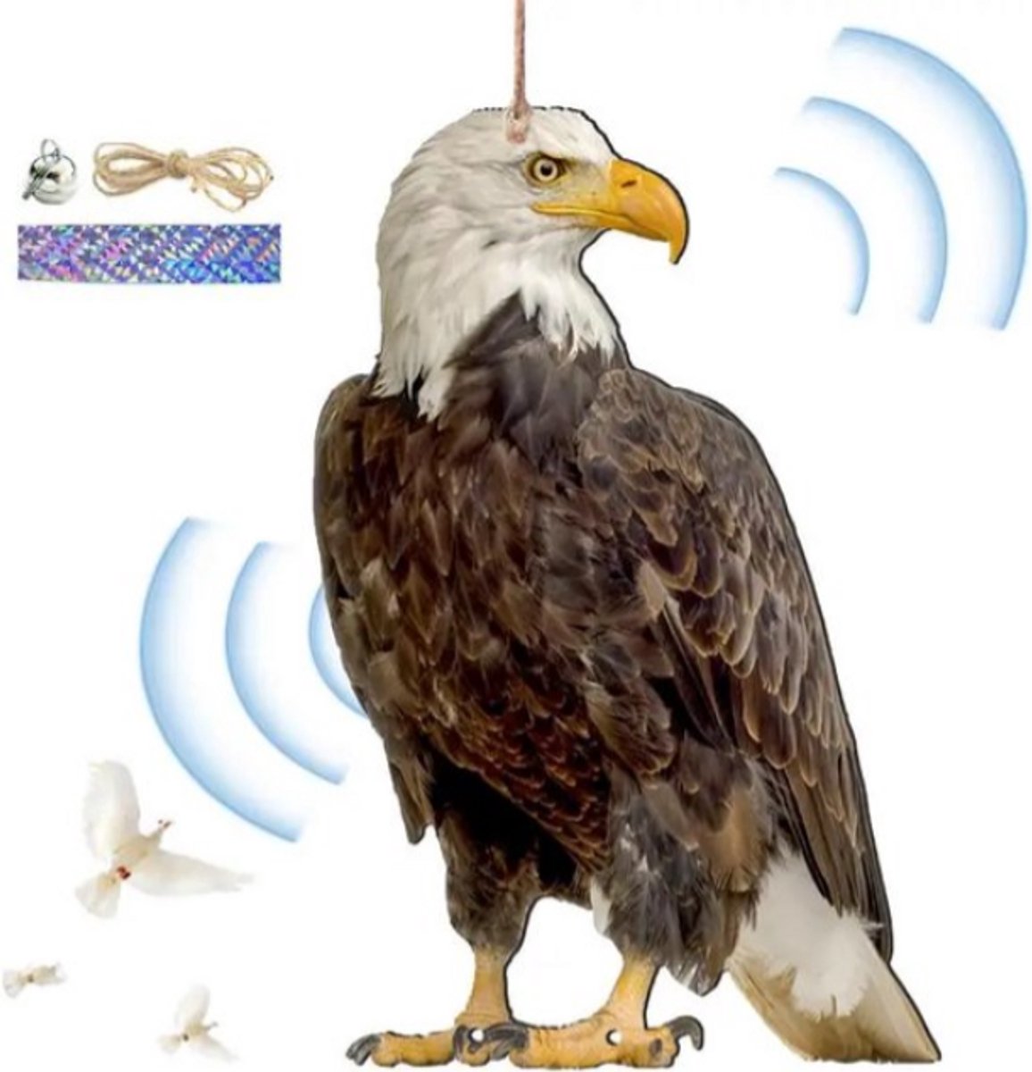 Duurzame Vogel afschrikkende Uil - Effectieve Vogelbeschermer met Bel voor Tuin en Fruitboomgaard