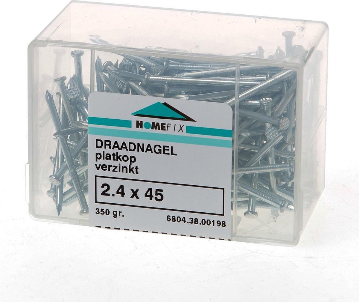 Hoenderdaal Draadnagel platkop 2,4x 45 blank(350)