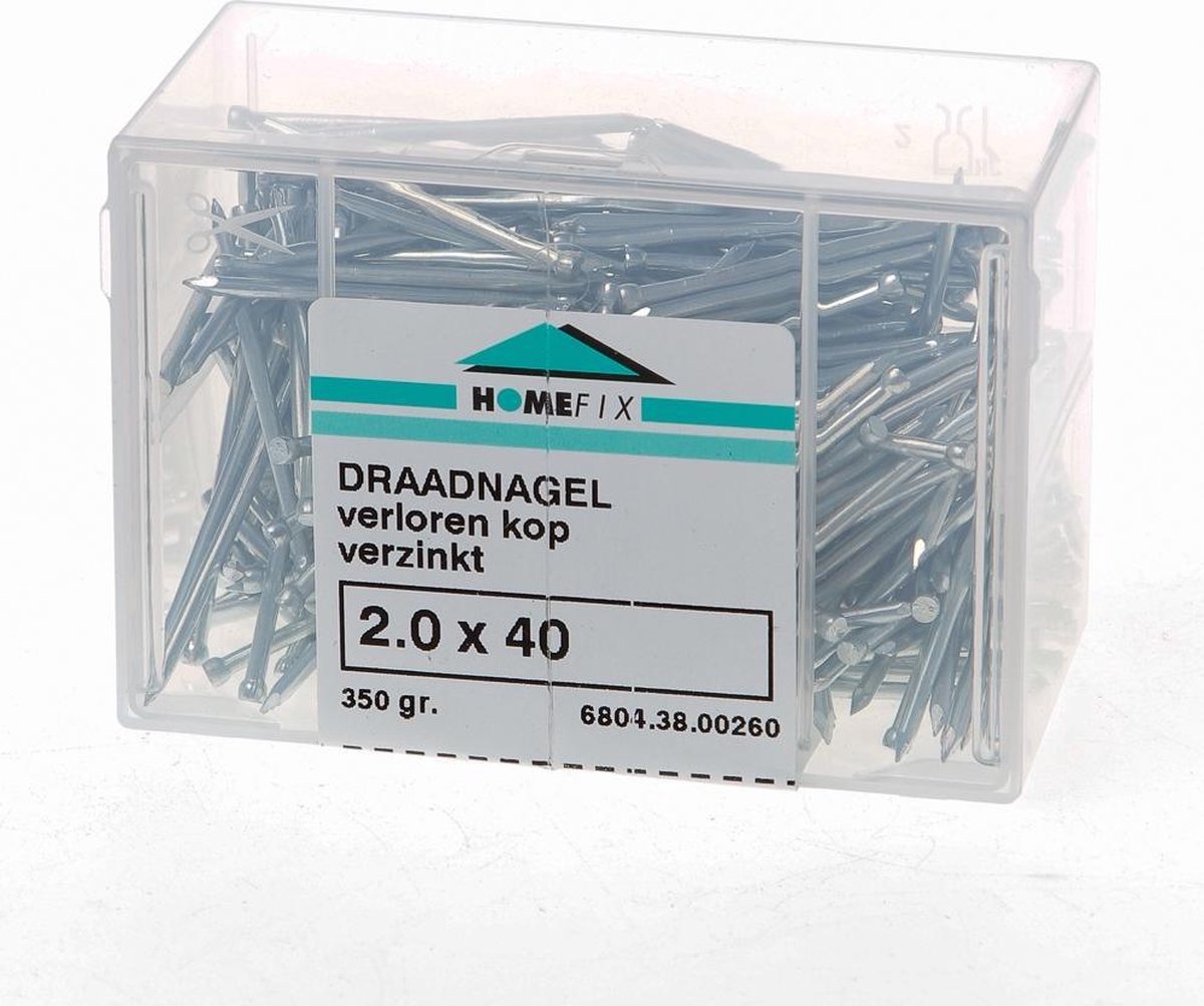 Hoenderdaal Draadnagel plat geruite kop gegalvaniseerd 2.4 x 45mm 350 gram