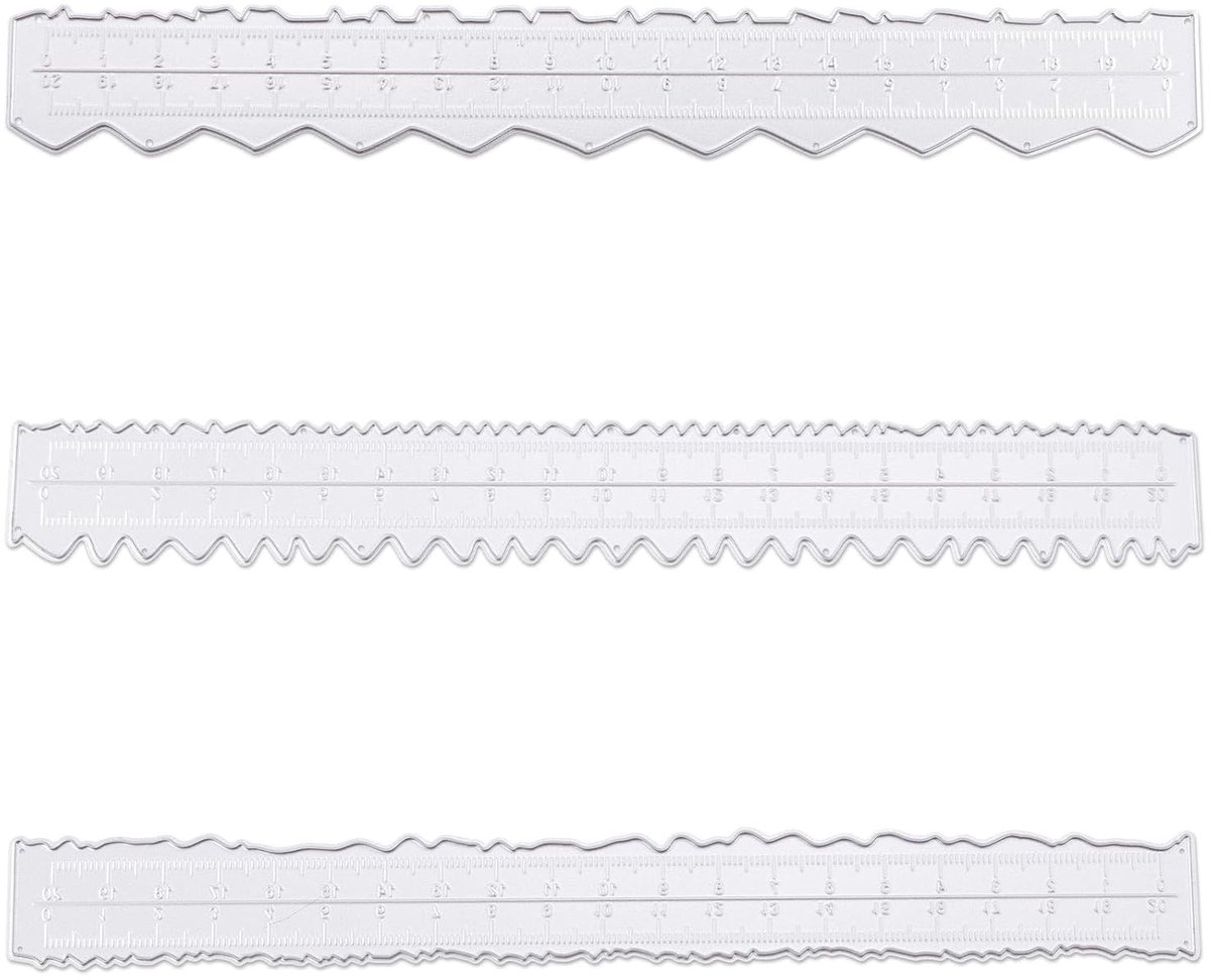 Metalen Papier Scheurlinialen Set van 3 - Koolstofstaal Snijgereedschap voor Aquarelpapier en Inkjetpapier