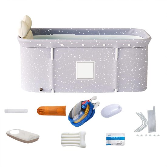 LZQ Opvouwbare badkuip voor volwassenen, mobiel met afneembare afdekking, massagerollen, opbergrek - PP TPE opvouwbaar bad inklapbaar voor badkamer SPA, 148 x 62 x 53 cm, blauw LZQ Opvouwbare badkuip voor volwassenen, mobiel met afneembare afdekking, massagerollen, opbergrek - PP TPE opvouwbaar bad inklapbaar voor badkamer SPA, 148 x 62 x 53 cm, blauw
