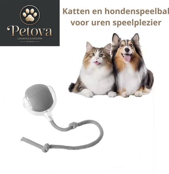 Petova® - Hondenspeelgoed - Puppy speelgoed - Hondenspeeltjes - Honden speelgoed intelligentie - Hondenbal - Kattenspeeltjes - kattenspeelgoed - kattenspeelgoed intelligentie - kattenspeelgoed elektrisch - interactief kattenspeelgoed - Grijs