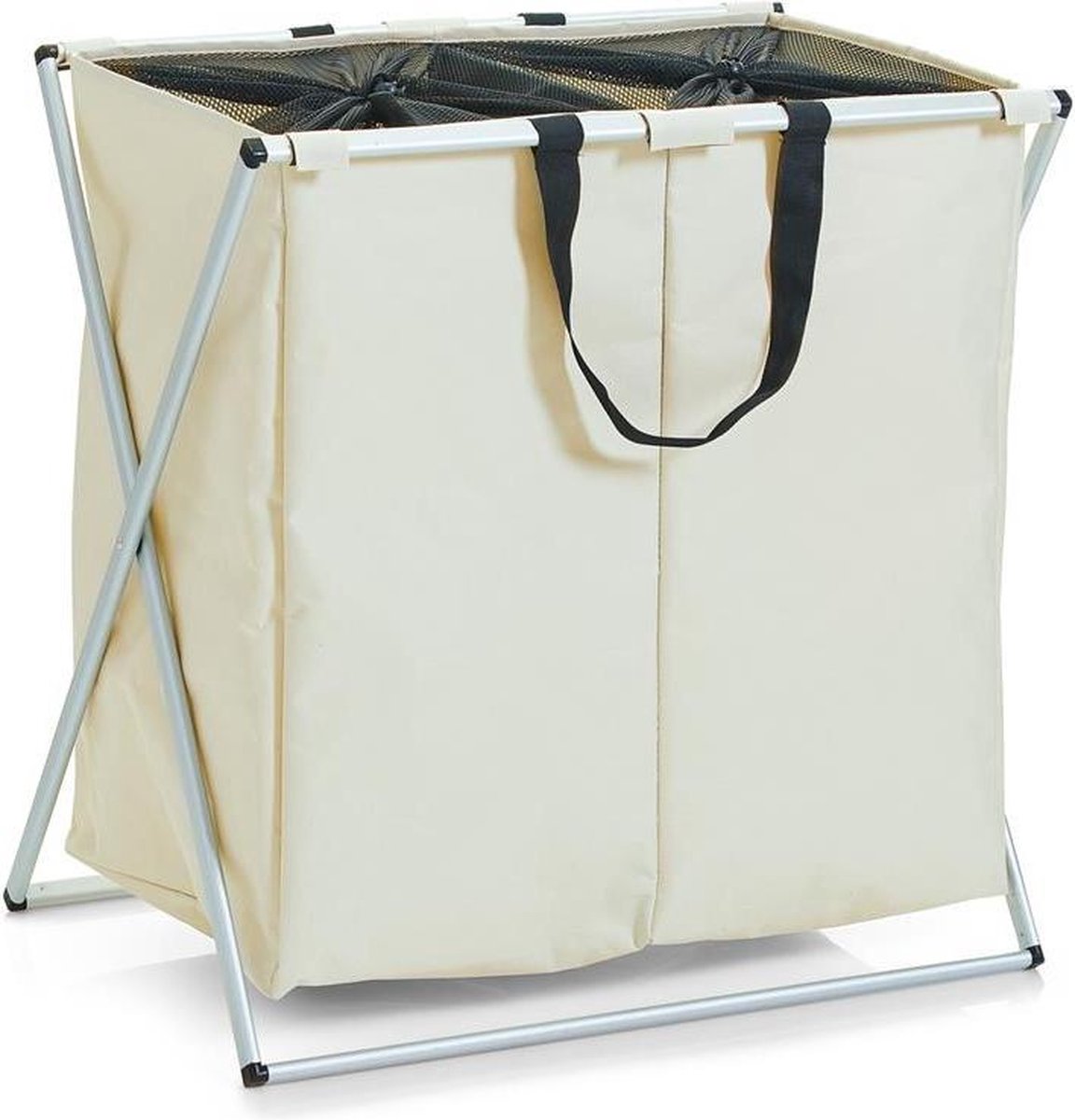Zeller - Laundry Bag, double, polyester/alu, beige