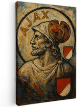 Peinture sur toile - Ancien Ajax Abstrait - 60x40 cm - Art abstrait - Décoration maison salon - Peintures murales Cuisine - Accessoires Décoration murale - Intérieur chambre football