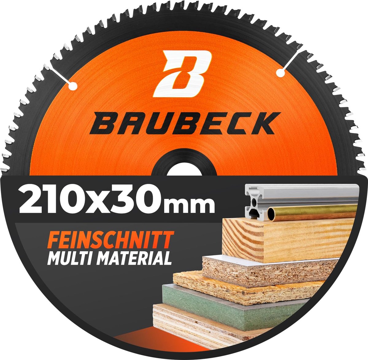 Cirkelzaagblad 210 x 30 mm voor hout, aluminium en metaal - Fijne snede, multi-materiaal