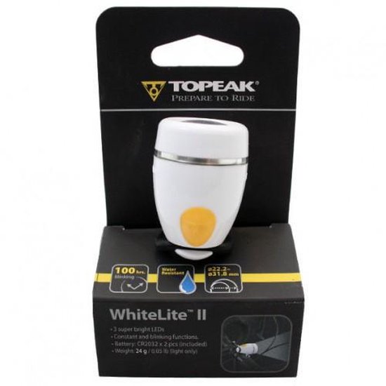 Topeak WhiteLite II Fietslamp Voor - LED Voorlicht met 3 LED's - Wit - Inclusief Batterijen — afbeelding 2