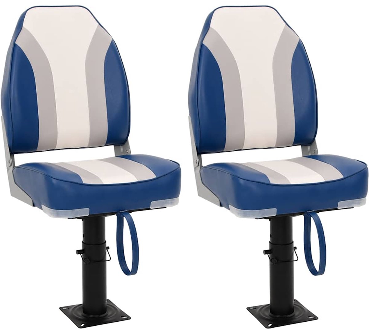 vidaXL - 4-delige - Bootstoelenset - met - hoge - rugleuning - inklapbaar