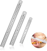 Ensemble de 3 règles en acier inoxydable - Échelle double face (15/20/30 cm) - Outillage de mesure professionnel pour la Ingénierie et l'éducation