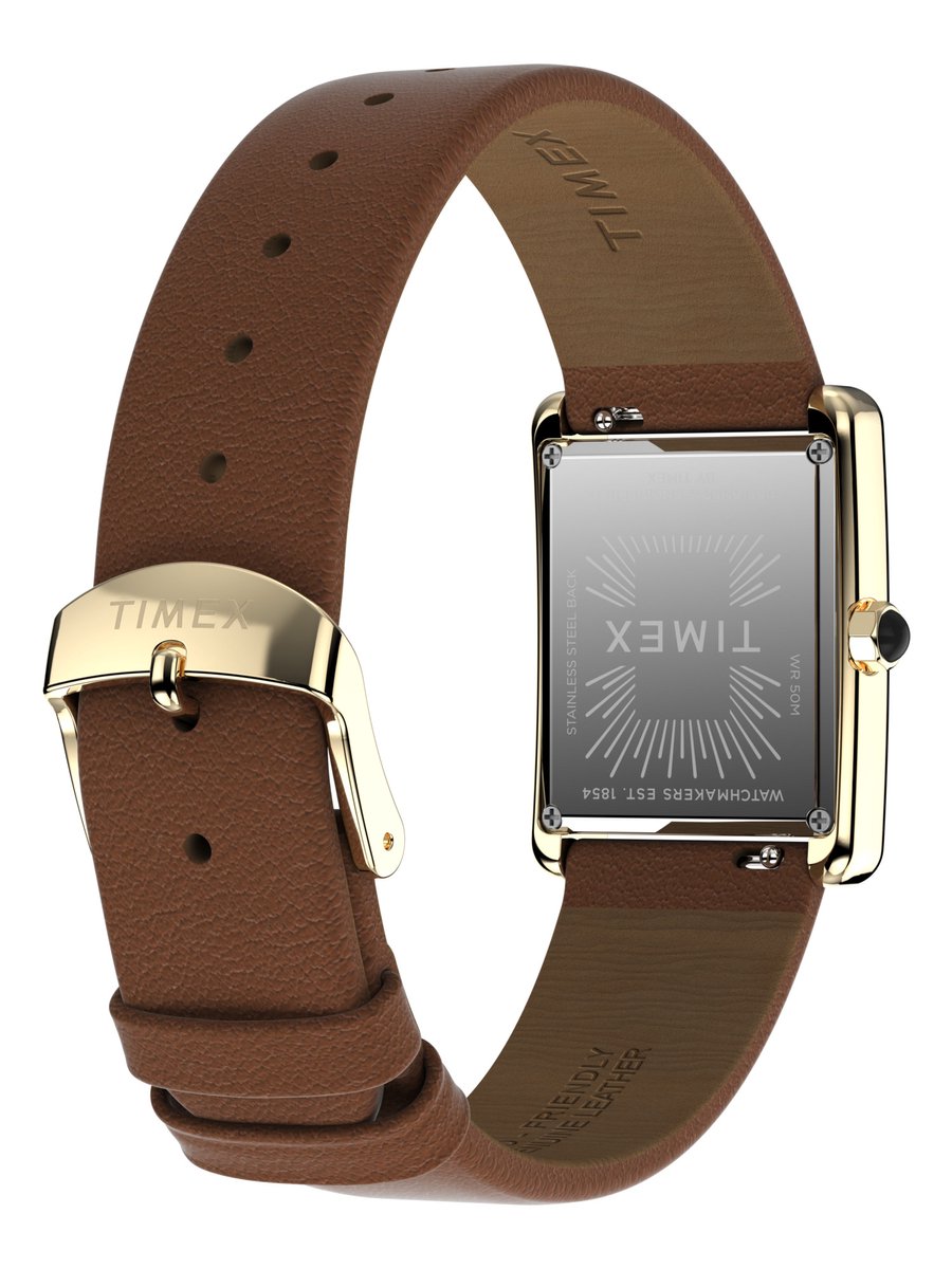 Timex Hailey Kwarts Analoog Horloge Bruin Case: 100% Low Lead Brass | Armband: 100% Leather 24 mm TW2W63800AJ, TW2W63900AJ