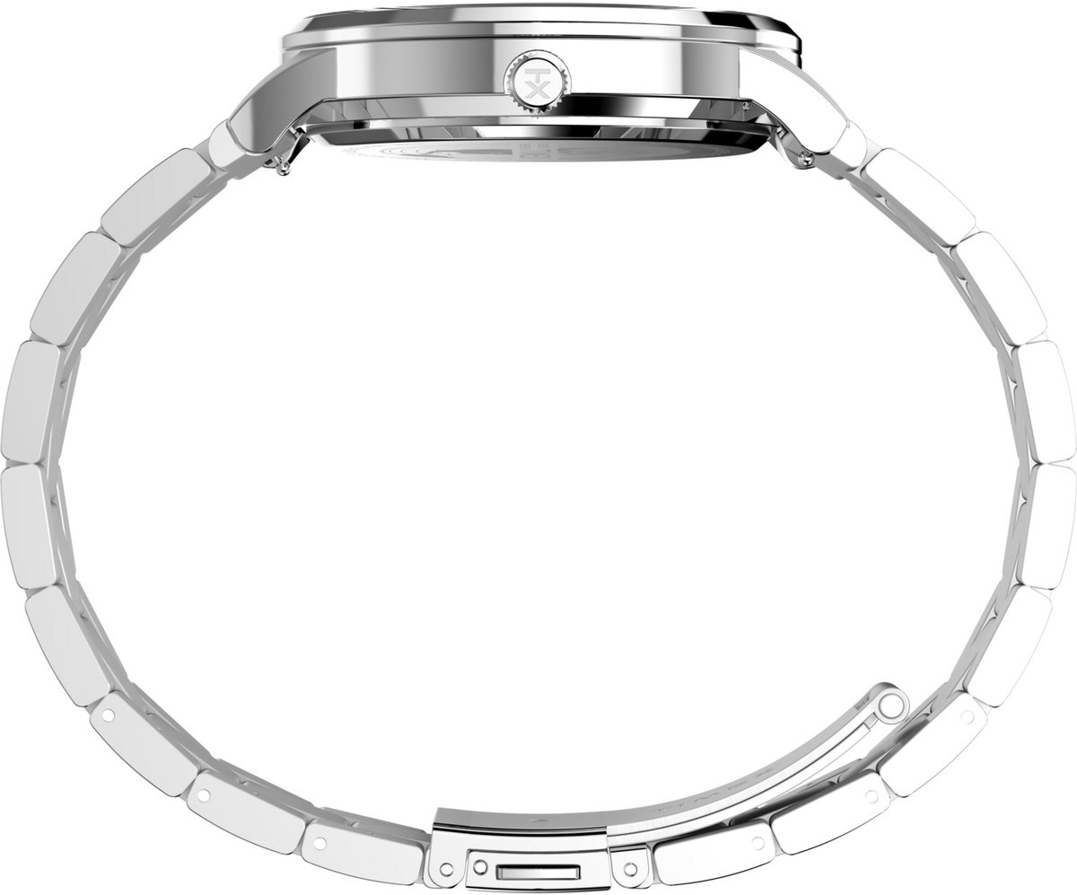 Timex Waterbury Classic Moon Phase Kwarts Analoog Horloge Zilveren Toon Case: 100% Stainless Steel | Armband: 100% Leather 40 mm TW2W75700AJ