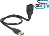 Delock 50cm USB 2.0 ShapeCable-Verlängerung [USB 2.0 Typ A Stecker - USB 2.0 Typ A Buchse]